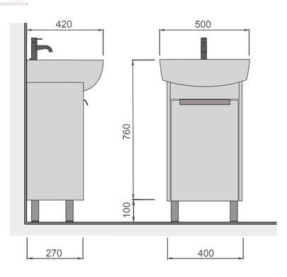 Тумба підлогова Мойдодир Dakota Craft 50 00-0008565 з раковиною