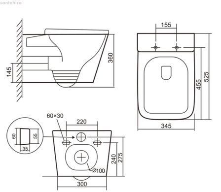 Унітаз підвісний Qtap Tern Ultra Quiet QT17332303AW із сидінням Soft Close