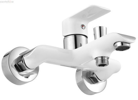 Смеситель для ванны REA BLOOM WHITE CHROME белый/хром настенный с изливом REA-B9918
