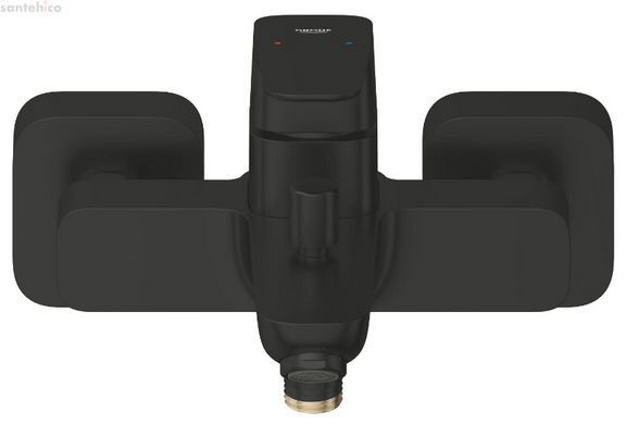 Смеситель для ванны Grohe Cubeo черный матовый 1018142430 с душевым гарнитуром