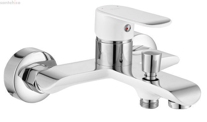 Смеситель для ванны REA BLOOM WHITE CHROME белый/хром настенный с изливом REA-B9918
