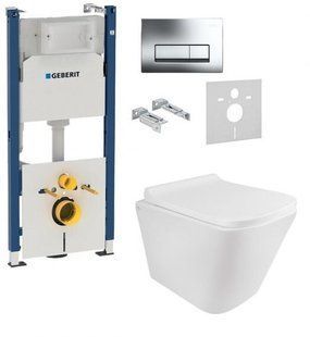 Инсталляция Geberit Duofix 458.178.21.1 4 в 1 + Унитаз подвесной Q-Tap Tern WHI 1052 QT1733052ERW с сидением Soft Close