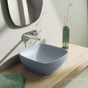 Раковина настольная или полувстраиваемая Catalano Green LUX (Голубой матовый) 40х40 140AGRLXAS