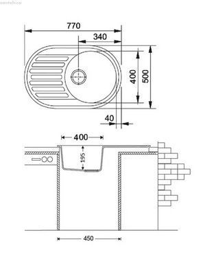 Кухонная мойка Fabiano Arc бежевый 8221.401.0469
