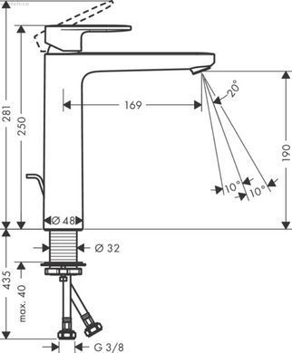 Смеситель для раковины Hansgrohe Vernis S хром 71542000