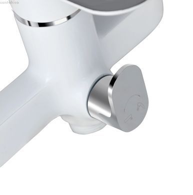Змішувач для ванни Lidz Latwa 005 хром/білий LDLAT005WHI45425 з душовим гарнітуром