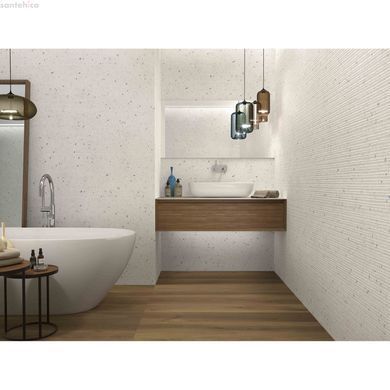 Плитка MOBIUS WHITE RECT, матова, глазурована, рельєфна, біла глина