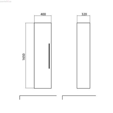 Пенал Паола консольний 40 см (правий/лівий) АР0001349