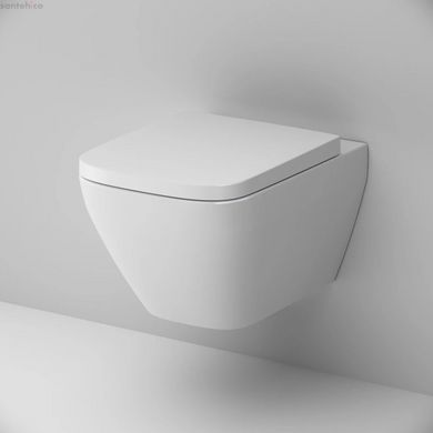 Инсталляция Geberit Duofix 458.103.00.1 с клавишей Delta20 хром матовый + Унитаз подвесной Am.Pm Spirit V2.0 Square FlashClean C701701SC с сиденьям Soft Close