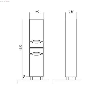 Пенал Аква Родос Венеція підлоговий 40 см білий з кошиком для білизни (правий) АР0001368