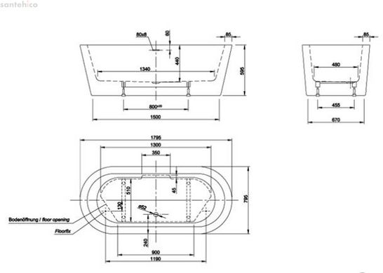 Ванна акриловая Knief Hot 180x80 белый глянцевый 0100-272