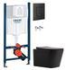 Инсталляция Grohe Rapid SL 3884000G с клавишей Skate Cosmopolitan черной матовой + Унитаз подвесной Qtap Tern New Ultra Quiet черный матовый QT17332303ASMB с сидениям Soft Close