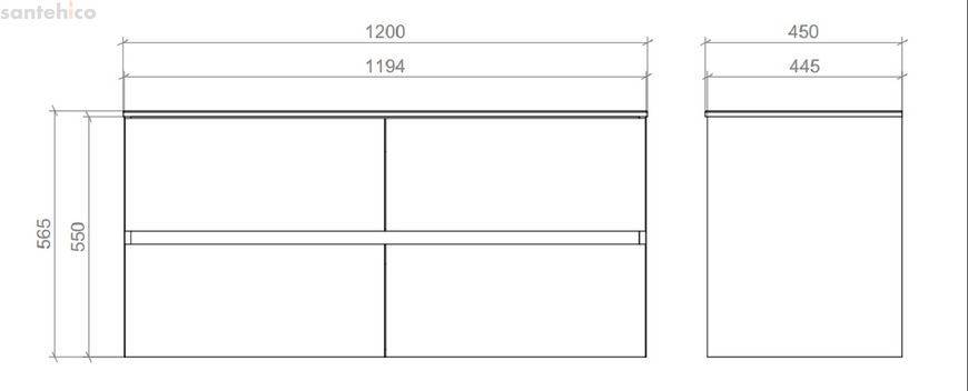 Фрея Тумба навісна з подв. ум.DELLA 120 см, 4 ш , блакитна 2000000022017