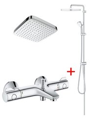 Змішувач для ванни Grohe Grohtherm 800 хром 34567000 + Душова стійка для душу Grohe Tempesta Cosmopolitan System 250 хром 26694000