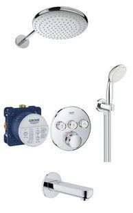 Душевая система скрытого монтажа Grohe Grohtherm SmartControl + Tempesta 250 хром 26416SC2