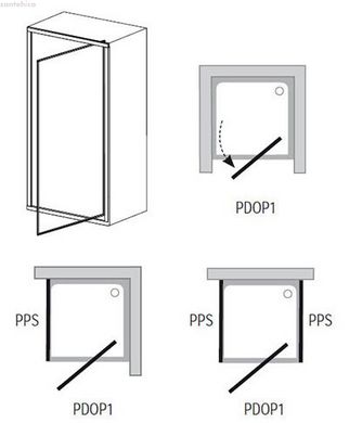 Душові двері RAVAK Pivot PDOP 1-90 Black Transparent 03G70300Z1