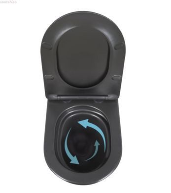 Унітаз підвісний Qtap Robin Ultra Quiet чорний матовий QT13332381АSMB з сидінням Soft-close