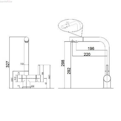 Смеситель для кухни Fabiano FKM 317 SS Inox нержавеющая сталь 8231.401.0227 под фильтрованную воду