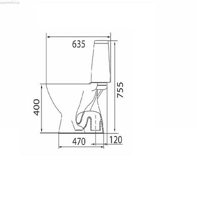 Унитаз-компакт напольный KOLO Runa, вертикальный выпуск, бачок 3/6л, сиденье с крышкой Duroplast, soft-close, Click2Clean L89206200