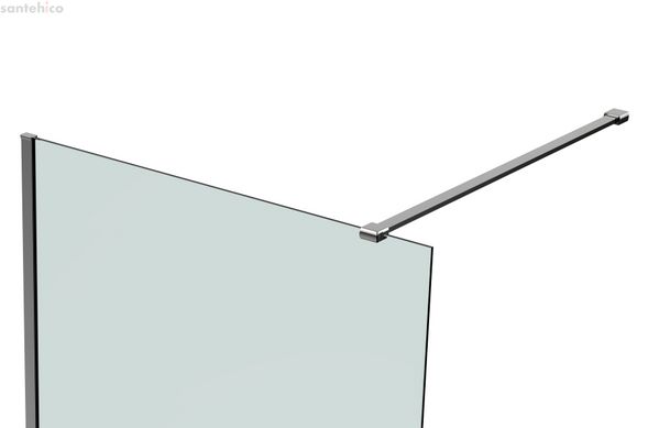 Душова стінка VOLLE 900 мм h1900 + профіль стіновий 1900 мм для Walk-IN і тримач скла (D) 1000 мм, скло прозоре 18-08-90+01-01+05D-100