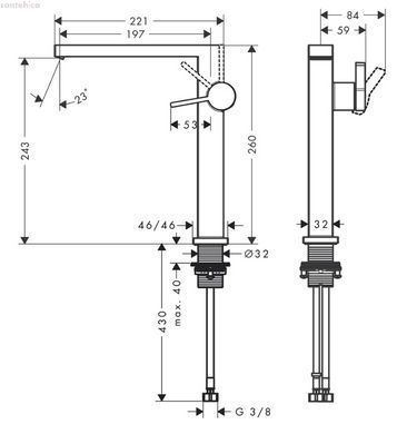 Змішувач для раковини Hansgrohe Tecturis E 240 Fine CoolStart EcoSmart+ чорний матовий 73072670