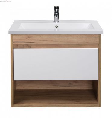 Тумба підвісна Мойдодир Oslo Wood 70 00-0008334 з раковиною Cosmo