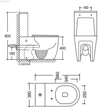 Унитаз напольный Qtap Grand Ultra Quiet QT26228301W с бачком и сиденьям Soft Close