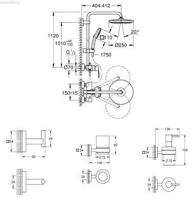 Душова система Grohe Vitalio Comfort QuickFix хром 2698540961BF з набором аксесуарів