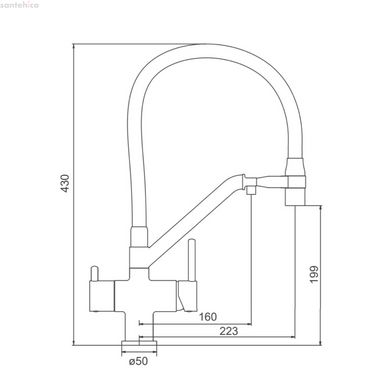 Змішувач для кухні з підключенням фільтра GAPPO G4398-80, хром