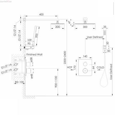 Душевая система скрытого монтажа Imprese Grafiky черный никель ZMK0424070482