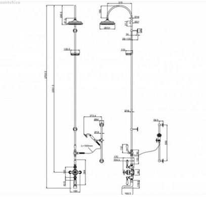 Термостатическая душевая система Burlington H104-CL