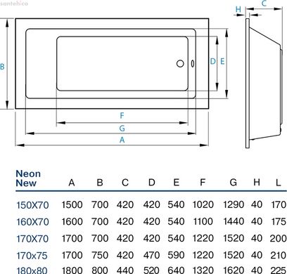 Ванна акриловая Koller Pool Neon New 180х80 NEONNEW180X80