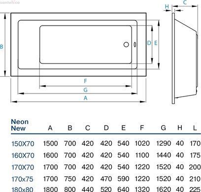 Ванна акрилова Koller Pool Neon New 160x70 NEONNEW160X70