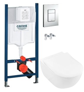 Инсталляция Grohe Rapid SL 38772001 3 в 1 + Унитаз подвесной Villeroy&Boch Subway 2.0 Directflush 5614R201 с сидением Soft Close