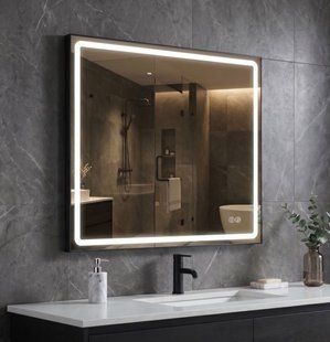 Дзеркало AquA PooL Aqua 80x70 88-Hra80s70-CWDd-mA з чорним профілем і Led підсвічуванням