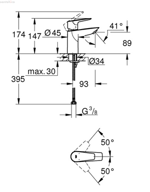 Змішувач для умивальника Grohe BauEdge New хром 23330001