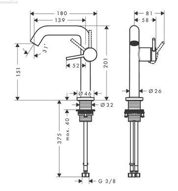 Змішувач для раковини Hansgrohe Tecturis S 150 Fine CoolStart хром 73341000