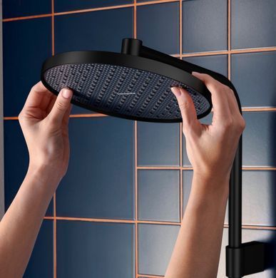 Душова система з термостатом Hansgrohe Activera S 240 1jet EcoSmart Showerpipe чорний матовий 28078670