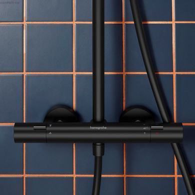 Душова система з термостатом Hansgrohe Activera S 240 1jet EcoSmart Showerpipe чорний матовий 28078670