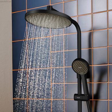 Душова система з термостатом Hansgrohe Activera S 240 1jet EcoSmart Showerpipe чорний матовий 28078670