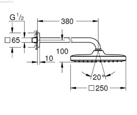 Душевая система скрытого монтажа с термостатом Grohe Grohtherm SmartControl 250 хром 26415SC2