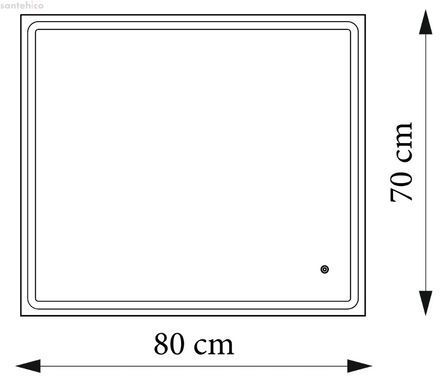 Дзеркало AquA PooL Aqua 80x70 88-Hra80s70-CWDd-mA з чорним профілем і Led підсвічуванням
