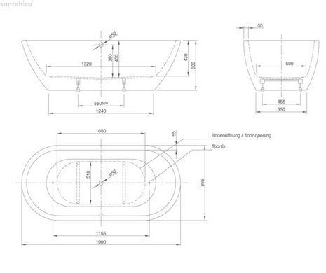 Ванна отдельностоящая Knief Form 190x90 белая глянцевая 0100-087