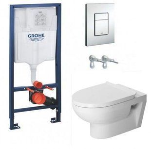 Инсталляция для унитаза GROHE Rapid SL 38775001 + Подвесной унитаз с крышкой Duravit DuraStyle 45620900A1