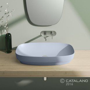 Раковина для ванної настільна або напіввбудована Catalano Green Lux 75х40 синій матовий 175AGRLXAS