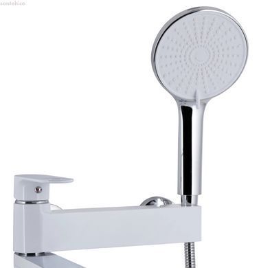 Змішувач для ванни Qtap Jay білий/хром QTJAY260CRW45554 з душовим гарнітуром