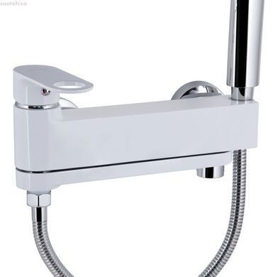 Змішувач для ванни Qtap Jay білий/хром QTJAY260CRW45554 з душовим гарнітуром
