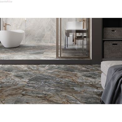 Плитка GRES BRAZILIAN QUARTZITE BLACK RECT, матова, профарбована в масі, керамограніт