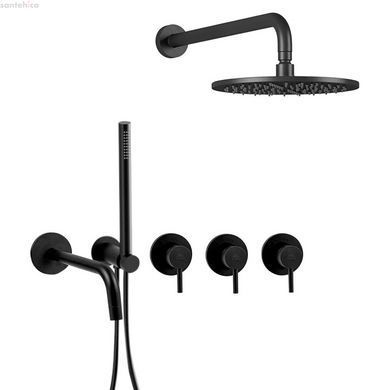 Душевая система скрытого монтажа Paffoni Shower черный матовый KITLIG011NO/225