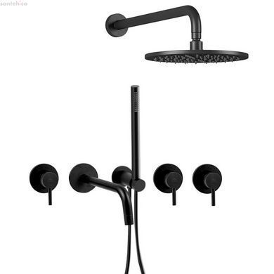Душевая система скрытого монтажа Paffoni Shower черный матовый KITLIG011NO/225